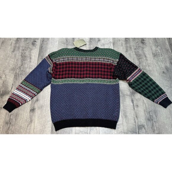 Northern Isles Sweater Cardigan Womens Large Fair Isle Patchwork Pockets 90s NEW - Picture 11 of 11